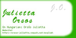 julietta orsos business card
